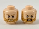 Part No: 3626cpb2343  Name: Minifigure, Head Dual Sided Medium Nougat Eyebrows and Beard with Yellow Highlights, Smile / Fierce Pattern - Hollow Stud