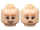 Part No: 3626cpb2348  Name: Minifigure, Head Dual Sided Female Dark Orange Eyebrows, Peach Lips, Smile / Sad Pattern (Claire Dearing) - Hollow Stud