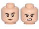 Part No: 3626cpb2358  Name: Minifigure, Head Dual Sided Black Eyebrows, Medium Nougat Chin Dimple, Neutral / Angry with Bared Teeth Pattern - Hollow Stud
