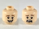 Part No: 3626cpb2383  Name: Minifigure, Head Dual Sided Reddish Brown Eyebrows, Smile with Teeth / Scared Pattern - Hollow Stud