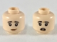 Part No: 3626cpb2392  Name: Minifigure, Head Dual Sided Female Black Eyebrows, Peach Lips, Worried Smile / Surprised Pattern - Hollow Stud