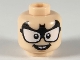 Part No: 3626cpb2509  Name: Minifigure, Head Large Glasses with Black Bat Frames, 2 White Buck Teeth Pattern - Hollow Stud