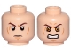 Part No: 3626cpb2522  Name: Minifigure, Head Dual Sided Dark Brown Eyebrows, Cheek Lines and Scar, Determined / Angry with Yellow Eyes Pattern (SW Anakin Sith) - Hollow Stud