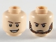 Lot ID: 352503839  Part No: 3626cpb2558  Name: Minifigure, Head Dual Sided Dark Brown Eyebrows, Lopsided Grin / Reddish Brown Chin Strap Pattern - Hollow Stud