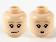 Part No: 3626cpb2629  Name: Minifigure, Head Dual Sided Female Pink Lips, Dark Tan Eyebrows, Neutral / Surprised Pattern - Hollow Stud