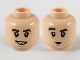 Minifig Head Neville Longbottom, Brown Eyebrows, White Pupils, Surprised / Smile Print