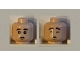 Part No: 3626cpb2734  Name: Minifigure, Head Dual Sided Child Reddish Brown Eyebrows, Teeth, Concerned / Eyes Closed Pattern - Hollow Stud
