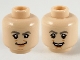 Part No: 3626cpb2735  Name: Minifigure, Head Dual Sided Female, Dark Bluish Gray Eyebrows, Smile / Open Mouth Smile Pattern - Hollow Stud