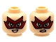 Part No: 3626cpb2830  Name: Minifigure, Head Dual Sided Female, Red Domino Mask with 4 Points, Peach Lips, Smile / Sneer Pattern - Hollow Stud
