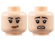 Part No: 3626cpb2873  Name: Minifigure, Head Dual Sided Female, Black Eyebrows, Peach Lips, Lopsided Grin / Scared Pattern - Hollow Stud