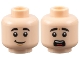 Part No: 3626cpb2878  Name: Minifigure, Head Dual Sided, Black Eyebrows, Smile / Scared Pattern - Hollow Stud