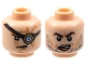 Part No: 3626cpb3004  Name: Minifigure, Head Dual Sided HP Mad-Eye Moody with Magic Eye, Reddish Brown Eye Patch, Dark Orange Scars, Open Mouth / Barty Crouch Jr, Dark Brown Eyebrows, Black Stubble, Red Tongue Licking Lips Pattern - Hollow Stud