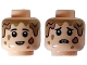 Part No: 3626cpb3034  Name: Minifigure, Head Dual Sided Child Male, Black Eyebrows, Dark Tan Mud Drops, Scared / Terrified Pattern - Hollow Stud