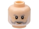 Part No: 3626cpb3042  Name: Minifigure, Head Light Bluish Gray Eyebrows and Moustache, White Beard, Grin Pattern - Hollow Stud
