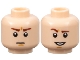 Part No: 3626cpb3056  Name: Minifigure, Head Dual Sided Reddish Brown Eyebrows, Right Raised, Chin Dimple, Open Mouth Grin with Teeth / Stern Eyebrows and Scowl Face Pattern - Hollow Stud