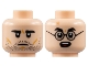 Part No: 3626cpb3117  Name: Minifigure, Head Dual Sided, Black Eyebrows, Neutral with Stubble / Surprised with Black Glasses and Lightning Scar Pattern - Hollow Stud