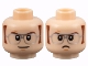 Part No: 3626cpb3131  Name: Minifigure, Head Dual Sided Reddish Brown Eyebrows and Sideburns, Silver Glasses, Slight Grin / Scowl Pattern - Hollow Stud