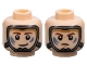 Lot ID: 380604783  Part No: 3626cpb3226  Name: Minifigure, Head Dual Sided Child, Dark Bluish Gray Air Mask, Reddish Brown Eyebrows, Sand Blue Paint Splotches, Grin / Scowl Pattern - Hollow Stud