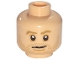 Part No: 3626cpb3232  Name: Minifigure, Head Dark Tan Eyebrows and Beard Stubble, Nougat Chin Dimple, Neutral Pattern - Hollow Stud