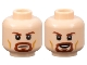 Part No: 3626cpb3262  Name: Minifigure, Head Dual Sided Reddish Brown Eyebrows and Goatee, Medium Nougat Cheek Lines, Neutral / Open Mouth Smile Pattern - Hollow Stud