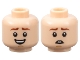 Part No: 3626cpb3264  Name: Minifigure, Head Dual Sided Reddish Brown Eyebrows, Medium Nougat Chin Dimple, Open Mouth Smile with Teeth / Scared Pattern - Hollow Stud