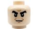 Part No: 3626cpb3269  Name: Minifigure, Head Thick Black Eyebrows, Medium Nougat Chin Dimple and Forehead Lines, Neutral Pattern (Sandman) - Hollow Stud