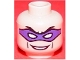 Part No: 3626pb0061  Name: Minifigure, Head Male Purple Eye Mask with Eye Holes, Black Eyebrows and Smile Pattern (The Riddler)