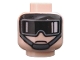 Part No: 3626pb0071  Name: Minifigure, Head Glasses with Black Goggles, Gray Chin Strap Pattern (SW Imperial AT-ST Pilot)