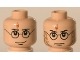 Part No: 3626pb0170  Name: Minifigure, Head Dual Sided Black Eyebrows, Upper Eyelids, Glasses with Round Frames, Chin Dimple, Dark Orange Lightning Bolt, Wide Grin / Stern with Gills and Scales Pattern