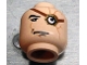 Part No: 3626pb0178  Name: Minifigure, Head Black Eyebrow, Upper Eyelid, Gold Monocle with Reddish Brown Strap over Large White Eye, Medium Nougat Scars, Chin Dimple, Lopsided Frown Pattern