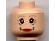 Part No: 3626pb0197 Name: Minifigure, Head Female with Red Lips, Gray Eyebrows, Wrinkles Pattern (Aunt May) Part No: 3626pb0197 Name: Minifigure, Head Female with Red Lips, Gray Eyebrows, Wrinkles Pattern (Aunt May)