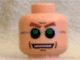 Part No: 3626pb0201  Name: Minifigure, Head Glasses, Green and Silver, Brown Arched Eyebrows, Open Mouth Pattern (Dr. Octopus)