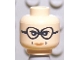 Part No: 3626pb0211  Name: Minifigure, Head Female Glasses, White Pupils, Red Lips and Dimples Pattern (HP Professor Trelawney)