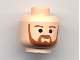Part No: 3626pb0235  Name: Minifigure, Head Dark Orange Trim Beard (round below mouth) and Eyebrows Pattern