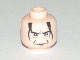 Part No: 3626pb0275  Name: Minifigure, Head Male HP Snape with Crease Between Eyebrows, White Pupils, Black Hair Pattern