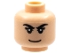 Part No: 3626pb0285  Name: Minifigure, Head Male Black Eyebrows, Eyelashes, Smile, White Pupils Pattern