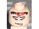 Part No: 3626pb0292  Name: Minifigure, Head Male Black and Red Bangs, Black Eyebrows, Mouth Open to Side Pattern