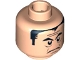 Part No: 3626pb0307  Name: Minifigure, Head Male Black Eyebrows and Hair, Forehead Lines, Frown Pattern