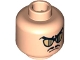 Part No: 3626pb0313  Name: Minifigure, Head Glasses with Gold Sunglasses, Moustache and Frown Pattern