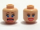Part No: 3626pb0351  Name: Minifigure, Head Dual Sided Female Blue Eyes, Scared / Smile with Teeth Pattern