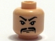Part No: 3626pb0353  Name: Minifigure, Head Moustache Fu Manchu, White Pupils and Scowl Pattern