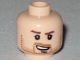 Part No: 3626pb0382  Name: Minifigure, Head Male Reddish Brown Eyebrows, Medium Nougat Beard Stubble, Chin Dimple, and Open Mouth Lopsided Grin Pattern