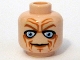 Part No: 3626pb0391  Name: Minifigure, Head Male Blue Eyes, Deep Brown Wrinkles Pattern