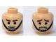 Part No: 3626pb0395  Name: Minifigure, Head Dual Sided Brown Eyebrows, Black Chin Strap, Smile / Worried Pattern