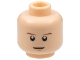 Part No: 3626pb0408  Name: Minifigure, Head Reddish Brown Thin Eyebrows, Medium Nougat Chin Dimple, Slight Grin Pattern