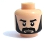 Part No: 3626pb0414  Name: Minifigure, Head Thick Black Eyebrows, Full Beard and Pointed Sideburns Pattern