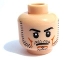 Part No: 3626pb0415  Name: Minifigure, Head Beard Stubble, Black Eyebrows, White Pupils, Frown Pattern