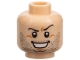 Part No: 3626pb0419  Name: Minifigure, Head Beard Stubble, Arched Eyebrow, Evil Grin with Teeth Pattern