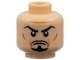 Part No: 3626pb0422  Name: Minifigure, Head Black Goatee, Arched Eyebrows, White Pupils Pattern