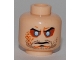 Part No: 3626pb0423  Name: Minifigure, Head Beard Stubble, Cleft Chin, Evil Eyes, Arched Eyebrows Pattern